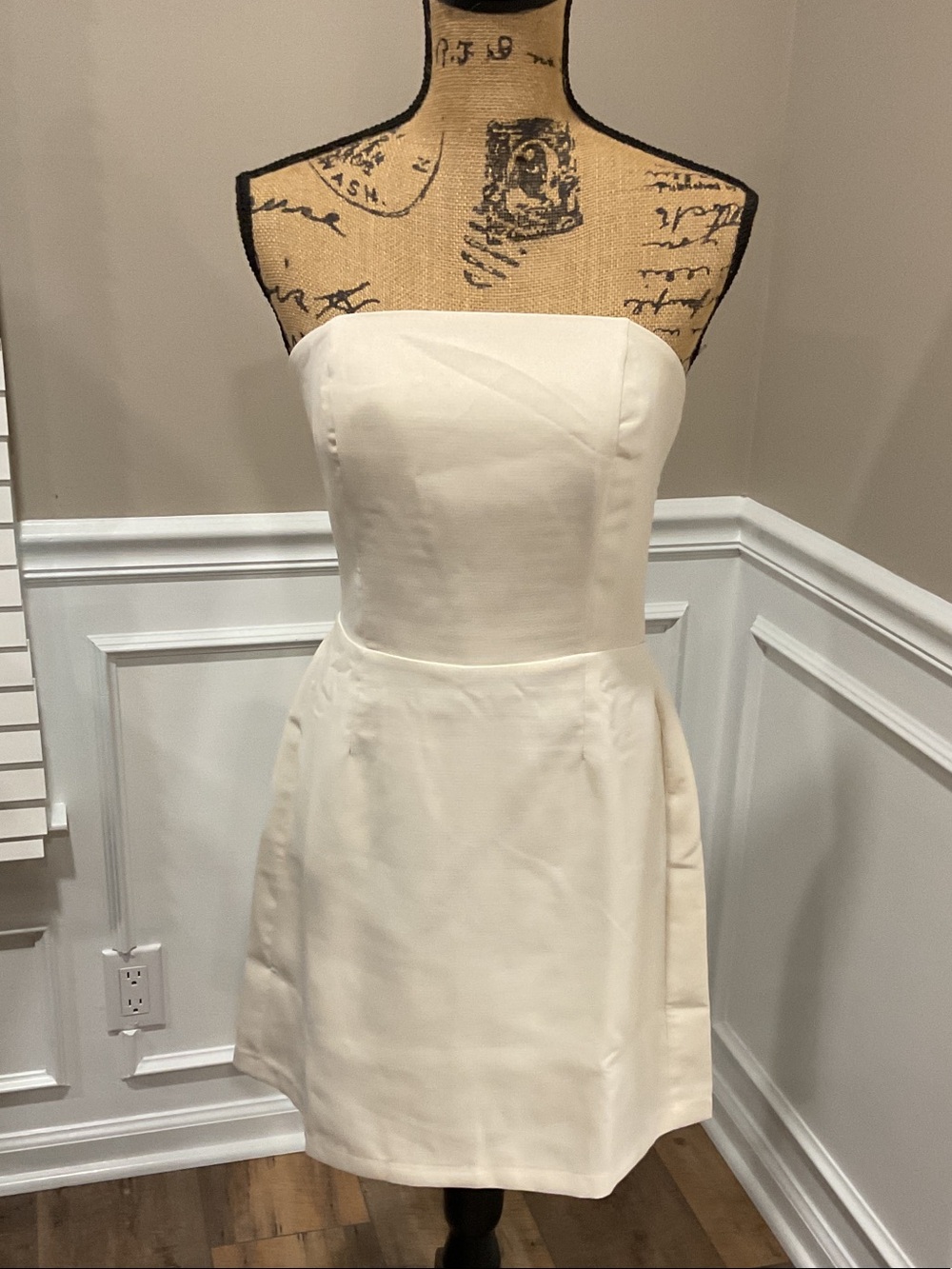 Song of Style Strapless Cream Mini Dress